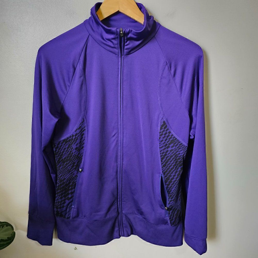 EUC TEK GEAR BLUE MOCK NECK ZIP UP WITH POCKETS ACTIVEWEAR SIZE M
